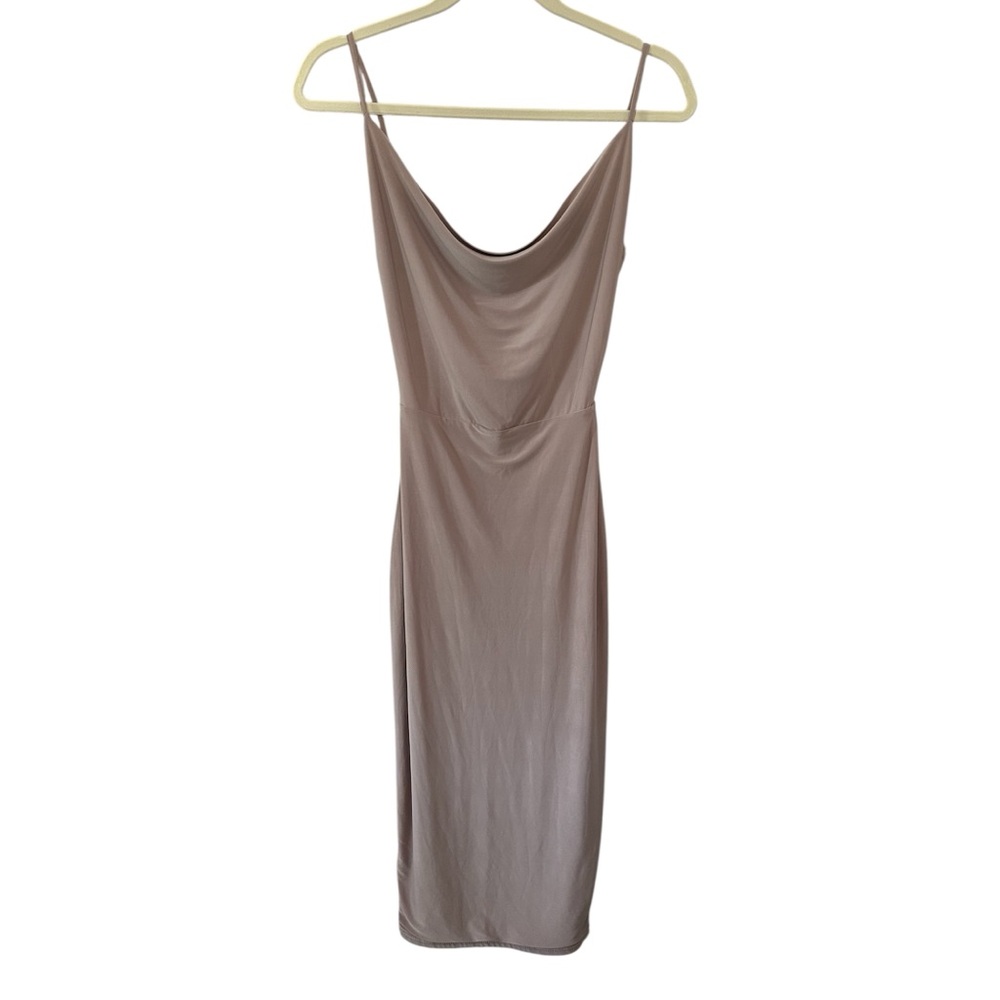 Boohoo Taupe Midi Dress
